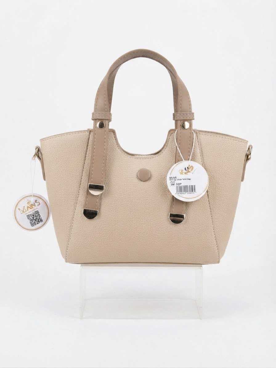beige hand bag